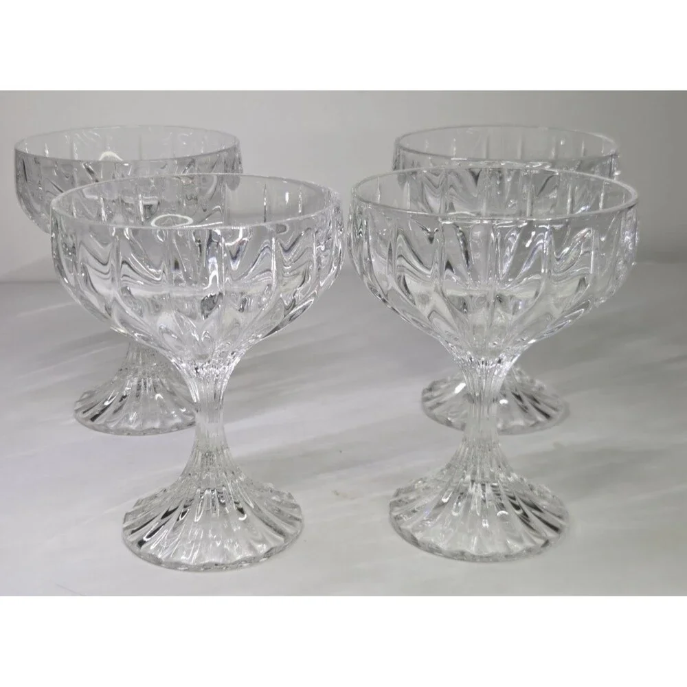 Set Of 4 Mikasa Park Lane Crystal Champagne Tall Sherbet Glasses 5 1/8